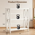 thumbnail image 4 of edx 3-Tier Metal Wall Mounted Bookshelf, Drill-Free Open Bookcase for Home Office/Study, Matte Finish Storage Shelves, White, 4 of 8