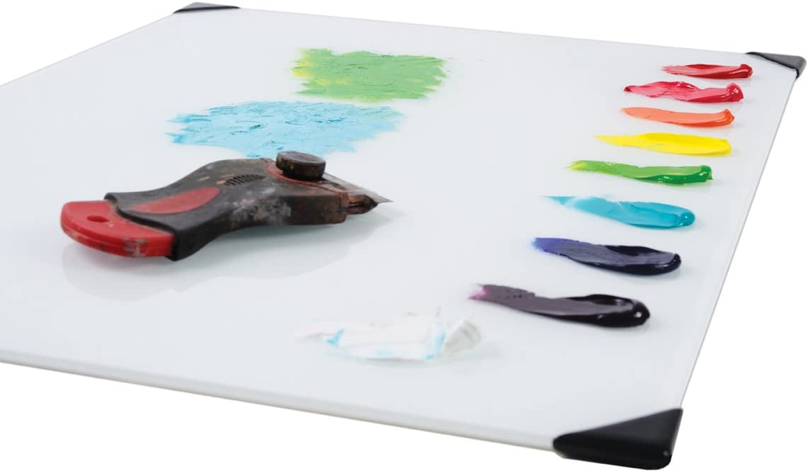 New Wave POSH Glass Table Top Palette, White, 16" x 20"