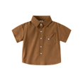 thumbnail image 5 of Boy's Summer Dress Shirt Classic Short Sleeve Button Down School Uniform Comfortable Breathable Casual T-Shirt with Chest Pocket, 90, 5 of 5