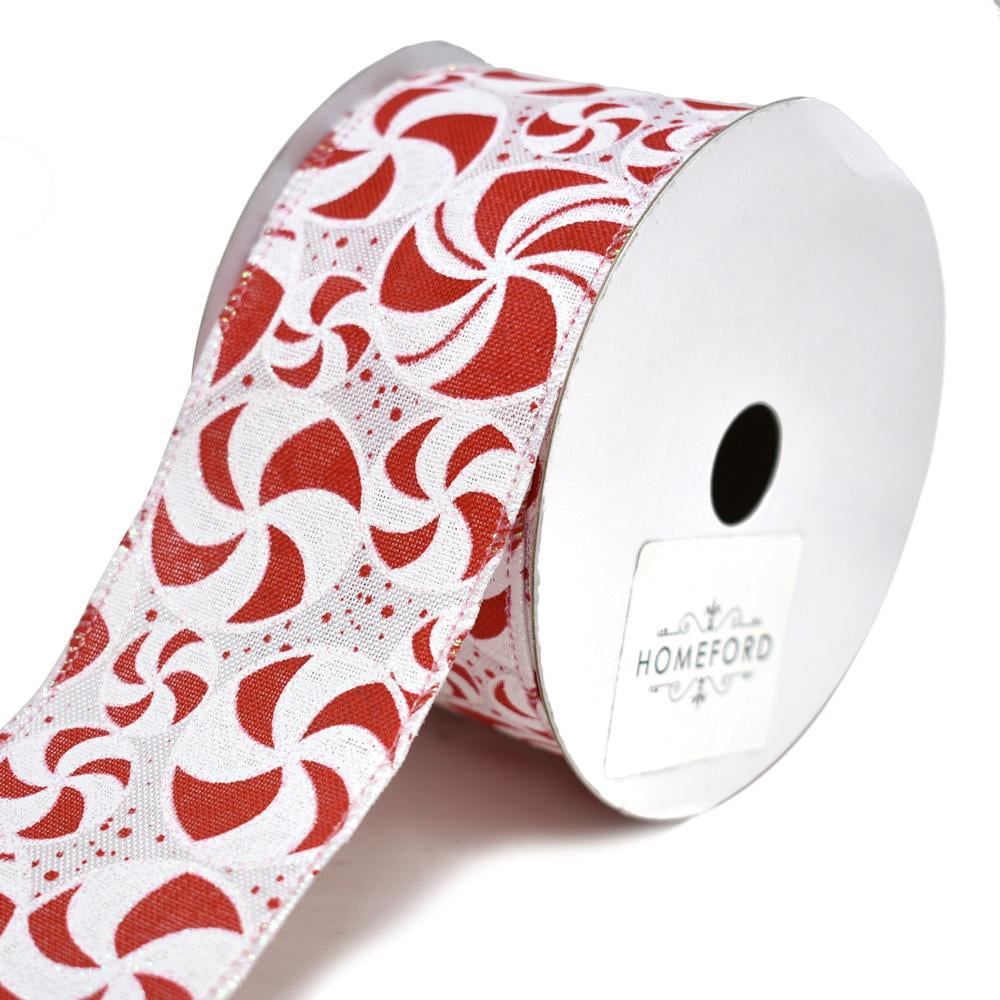 Candy Land Peppermint Wired Christmas Ribbon, 2-1/2-Inch, 10-Yard - Walmart.com