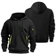 thumbnail image 4 of Hoodies for Men Quater Zip Up Pullover Sweatshirt Casual Workout Mens Hoodies with Pockets, Black, Size XXL, 4 of 6