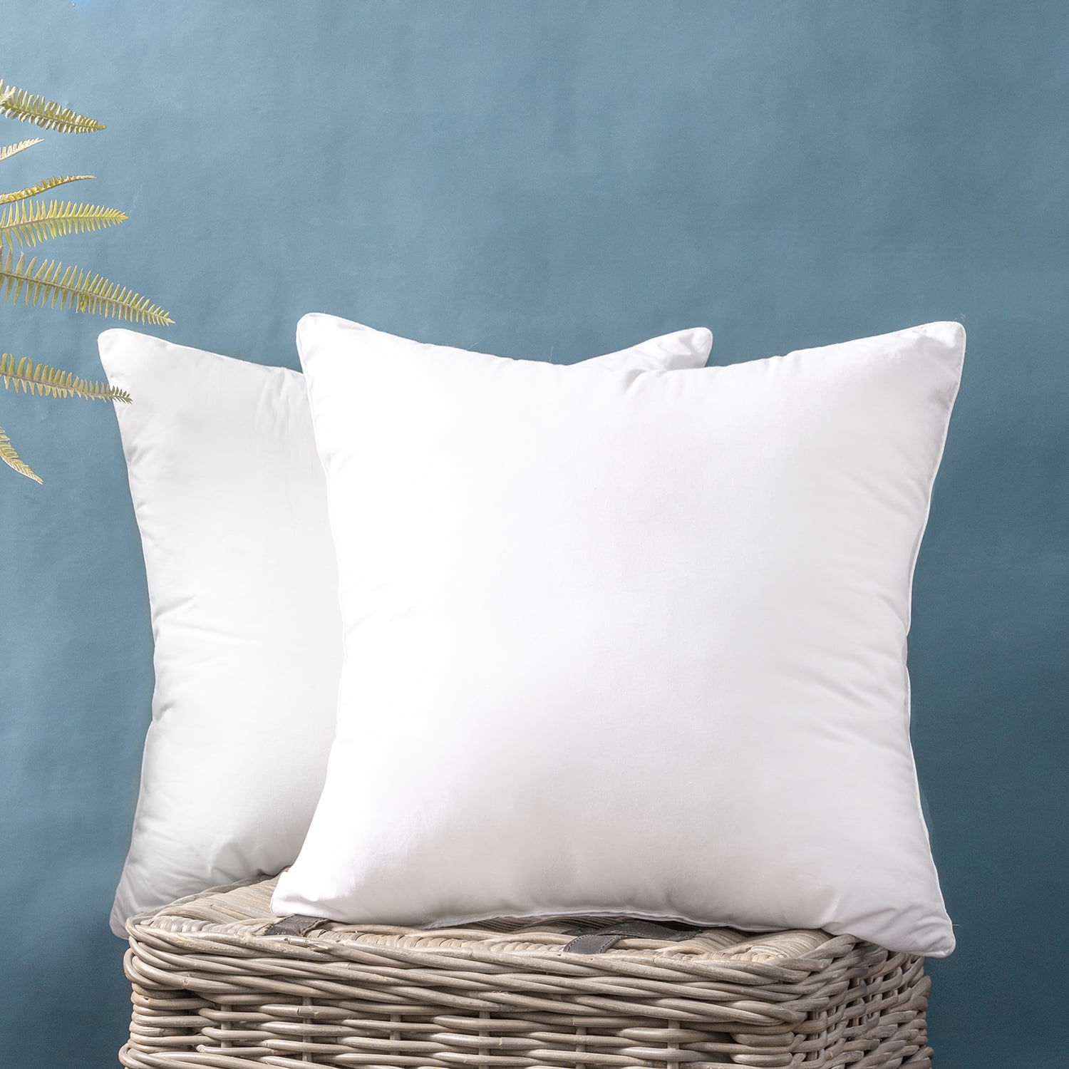 Phantoscope 100% Cotton Cover Pillow Inserts, 20 x 20 in Square Decorative Cushions, 2 Pack