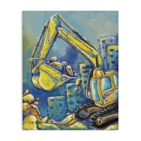 Stupell Industries Contemporary Bulldozer Construction Canvas Art, 16 x 20, by Nidhi Wadhwa