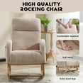 thumbnail image 4 of Modern Rocking Chair with High Back & Side Pocket, Nursery Glider Upholstered Armchair, 300 lbs Capacity, 4 of 14