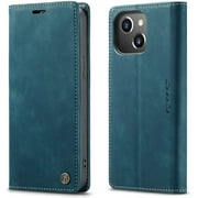 QLTYPRI Case for iPhone 13 Pro Max, Vintage PU Leather Wallet Case Card Slot Kickstand Magnetic Closure Shockproof Flip