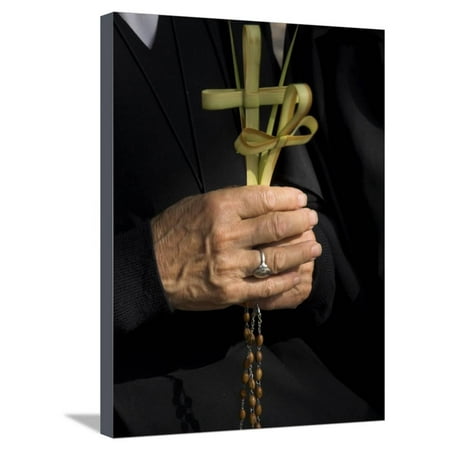 - A Nun's Hands Holding Two Crosses Made of Palm Leaves, St. Anne Church, Israel Stretched Canvas Print Wall Art By Eitan Simanor