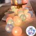 thumbnail image 3 of 20LED Cotton Ball String Lights 2M Garland Ball Fairy Light String for Holiday Wedding Xmas Party Decoration Home Christmas Lamp, 3 of 5
