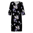 thumbnail image 3 of WILLBEST Maxi Vestidos de Mujer Vestido Informal de Verano con Cuello En V y Manga Media con Estampado Retro Grande​​, 3 of 3