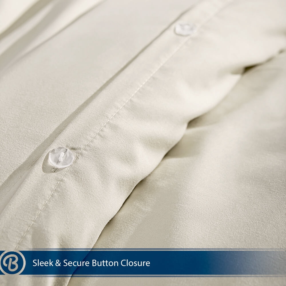 Bare Home Luxury 4 Piece Duvet Insert + Duvet Cover Set - Premium 1800 Ultra-Soft Brushed Microfiber - Hypoallergenic, Easy Care, Wrinkle Resistant (Full/Queen, Ivory)