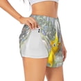 thumbnail image 3 of Lsque Pikmin Printed Women's Running Shorts with Liner Pockets,Elastic Quick Dry Workout Athletic Gym Yoga Shorts,Womens High Waist Shorts-X-Large, 3 of 9