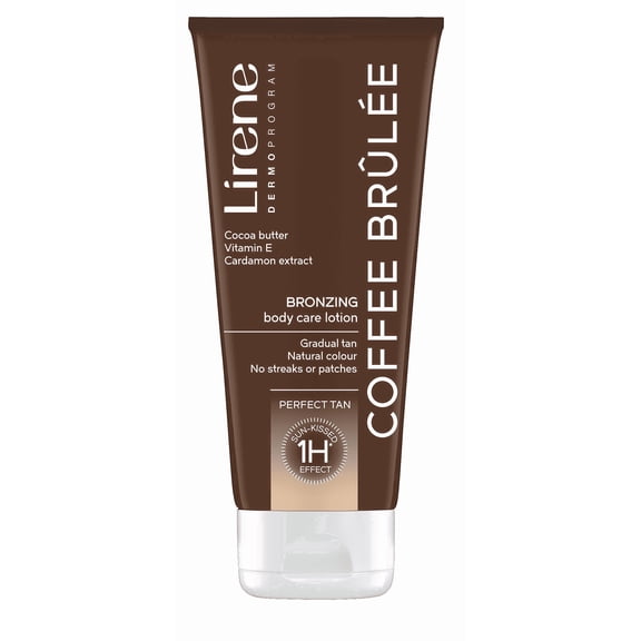 Lirene Perfect Tan Coffee Brûlée Gradual Self-Tanning Body Lotion, Natural Golden Bronze, Streak-Free, 200ml