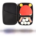 thumbnail image 3 of Pusena Customizable Ping Pong Paddle Case - Hard Shell Square Storage Bag with Straw Mat Pattern, Champagne Color, Durable EV Composite Material for Fitness & Tennis Sports, Portable & New Design for, 3 of 6