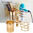 thumbnail image 4 of Accesorio de baño Soporte para secador de pelo Montaje en pared Estante organizador multiusos (Oro) JAMW Sencillez, 4 of 5
