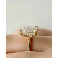 thumbnail image 3 of Jewelerix Double Prongs Emerald Cut Wedding Ring 10K Vermeil Yellow Gold Engagement Ring Hidden Halo Moissanite Diamond Anniversary Ring, 3 of 6