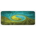 thumbnail image 1 of Spires Kitchen Mat, Eastern Spiral Psychedelic Design Sunny Side Motif, Plush Decorative Kitchen Mat with Non Slip Backing, 47" X 19", Khaki Teal, by Ambesonne, 1 of 1