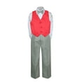 thumbnail image 2 of 4PC Shirt Gray Pants Satin Vest Set Baby Boy Toddler Kid Formal Party Suit Sm-7, 2 of 3