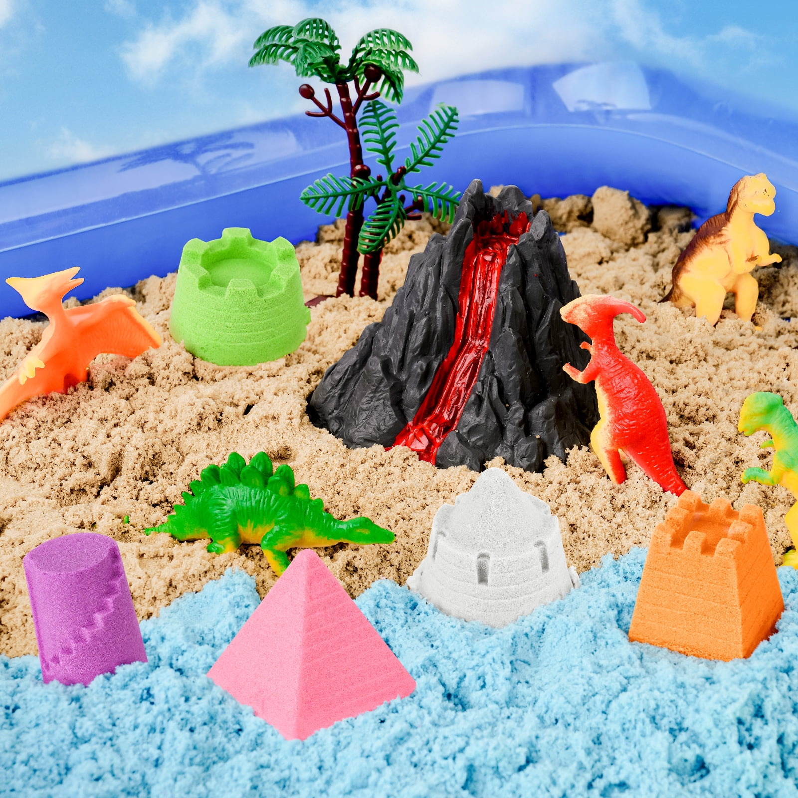 FlexiSand 11 Lbs Fun Play Sand for Kids, Safe Non-Toxic Eco-Friendly Molding Sand for Stress Relief & Skill Development, Easy-to-Shape Mess-Free Formula Enhances Imagination (Original Color)