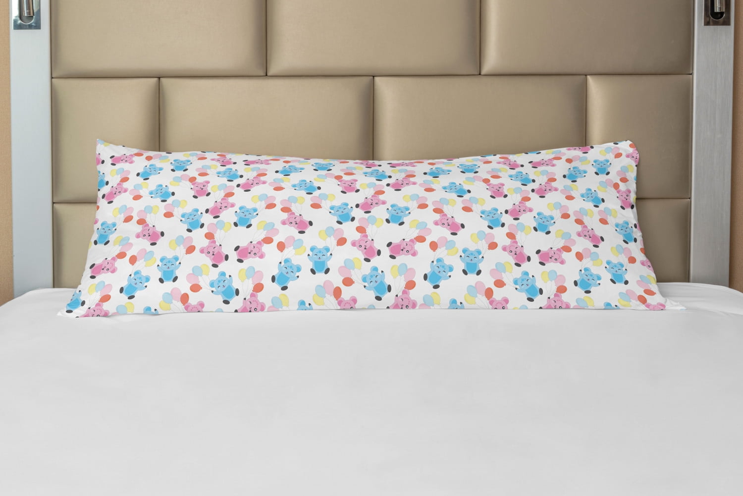 Nursery Body Pillow Case Cover with Zipper, Colorful Balloons with