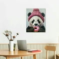thumbnail image 3 of JEUXUS  Happy Panda Bear with Pink Sprinkle Donut, Canvas Wall Art, Blue, 3 of 5