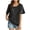 Black, variant on ZQUUVOU Women's Casual Shirt Solid Color Short-Sleeved Crewneck Top Olive Green