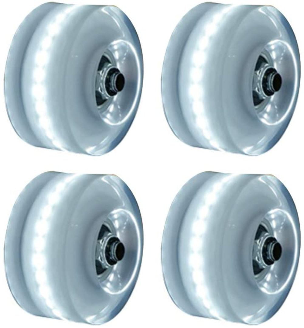 CALIDAKA Roller Skate Wheels Luminous Light up Roller Skate Accessories with LED Lights Durable Long-Lasting Grip Suitable for Quad Skating and Skateboarding