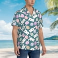 thumbnail image 3 of Sikiie Cute Rabbit Easter Print Men's Hawaiian Shirt, Summer Beach Button Pocket Short Sleeve T-Shirt,, 3 of 7