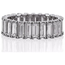 6 carat Baguette cut Lab created diamond Eternity Band in 950 Platinum Size 5