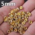 thumbnail image 4 of U8MO Rondelle 4mm 5mm 6mm 8mm 10mm 12mm Crystal Rhinestone Metal Loose Spacer Beads-8mm 50pcs-Silver, 4 of 8