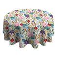 thumbnail image 4 of Pioneer Flower Floral Print Pattern Round Tablecloth 60"x60",Wrinkle Wipeable Table Cloth for Kitchen Dining Room Picnic Patio Party, 4 of 6