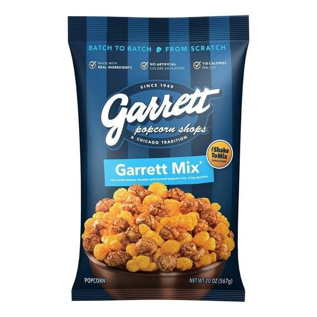 Garrett Popcorn Shops “Garrett Mix” — 20 oz-2pk, With Olive White Bowl By OMA