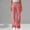 Red, variant on Women Casual Drawstring Elastic Waist Striped Wide Leg Loose Fit Pants with Pockets Red