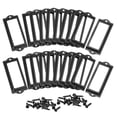 thumbnail image 1 of Unique Bargains 83x30mm Drawer Tag Label Metal Label Holder File Tag Frames Black 20 Pack, 1 of 6