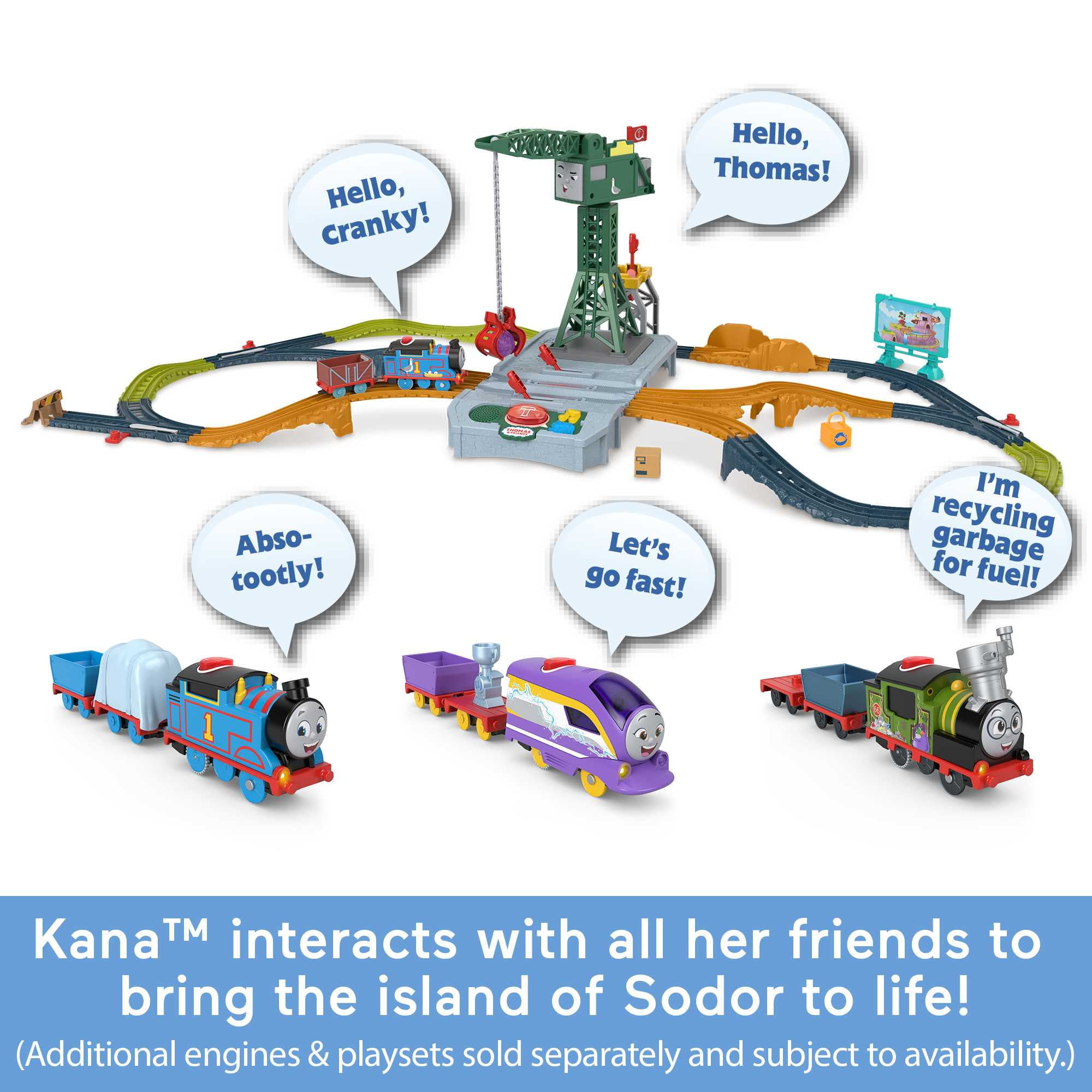 Thomas & Friends Talking Kana Toy Train Play Vehicle, Motorized Engine with Phrases & Sounds