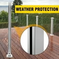 thumbnail image 3 of Glass Panel Post, 304 Stainless Steel Post with Spigot Slots, Medium Railing Post for Balcony Deck Stairs, 3 of 8