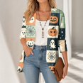 thumbnail image 5 of IYYVV Halloween Cardign Sweaters for Women 3/4 Sleeve Lightweight Funny Pumpkin Printed Open Front Cardigan Khaki 2XL, 5 of 8