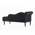 thumbnail image 6 of Aijia 60.6" Velvet Chaise Lounge with Wood Legs & Pillow, Elegant Retro Style, 6 of 6