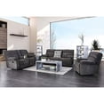 thumbnail image 2 of Chenille Upholstered Metal Recliner Loveseat with Center Console and Two Cup Holders, Gray, 2 of 2