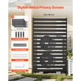 thumbnail image 2 of VEVOR Metal Privacy Screen, 38" W x 60" H Freestanding Modern Privacy Fence, Garden Divider Panel with Extended Ground Stakes & Panel Height Adjustable, 2 of 9