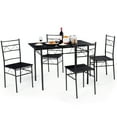 thumbnail image 1 of Costway 5 Piece Dining Table Set 4 Chairs Wood Metal Kitchen Breakfast Furniture Black, 1 of 10