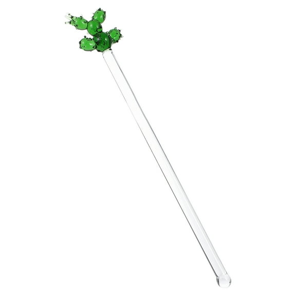 Nutrianeous  Glass Stirring Rod Cocktail Swizzle Sticks Toothpicks Cactus