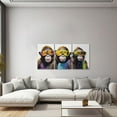 thumbnail image 3 of ZHONGYUTONG Monkey Canvas Wall Art 3 Pieces Gorilla Wearing Glasses Poster Prints Abstract Colorful Animal Paintings Home Decor Framed (20.00" x 28.00" x 3PCS), 3 of 6