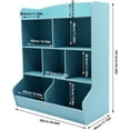 thumbnail image 3 of Toy Storage Organizer with Bookcase, 3 Tier  Bookshelf 42.3'' H Toy Storage Cabinet for Boys Girls Storage Display for Playroom Bedroom Nursery, 170lbs Load-Bearing Capacity (Light Blue), 3 of 18