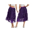 thumbnail image 3 of LMLYSoH Women Tulle Tutu Skirt Solid Color 3D Dot Elastic Mesh Fairy A-Line Skirt for Beach Party Streetwear, 3 of 9