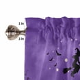 thumbnail image 6 of Happy Halloween Pumpkin Moon on Purple Curtain Valances for Kitchen Windows,Rod Pocket Short Valance Horror Night Bats Small Window Treatment for Living Room Bathroom Bedroom,54" x 18"-1 Panel, 6 of 7