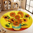 thumbnail image 2 of Round Rug 8x8ft Abstract Sunflower Vase Soft Fluffy Round Area Rug, Washable Non-Slip Floor Carpet for Living Room Bedroom Kids Room Bathroom, Easy Care, 2 of 7