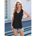thumbnail image 6 of Women'S Sleeveless Tops Summer V Neck Loose Tank Tops, Vest Style T Shirts for Women Black M, 6 of 7