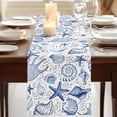 thumbnail image 3 of Table Runners 108 Inches Long Dress Scarves, Navy Blue Coastal Farmhouse Coffee/Dining/Kitchen Table Runner for Living Room, Nautical Ocean Shell Starfish Sea 13x108 Inch, 3 of 9