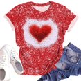 thumbnail image 4 of mihongmao Valentine Shirts for Women Plus Size Women Round Neck Print Casual Print Short Sleeved Short Sleeved Round Neck Top/shirt Red 3X, 4 of 6