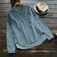 thumbnail image 2 of Beach Vacation Clothes for Women, Womens Shirts, Fashion Women Classic Pocket Long Sleeve Blouse Top with Round Neck and Design for Casual Winter Wear, 2 of 3