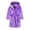 Pure Purple, variant on LYMAYTER 2-12Y Toddler Boys Girls Flannel Bathrobe Solid Color Kimono Robe Soft Cozy Hooded Bathrobe With Belt and Pocket
